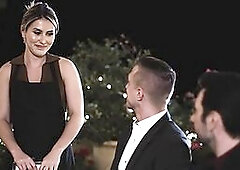 Teen waitress Paige Owens DP fucked by two lawyers to get back at her dad