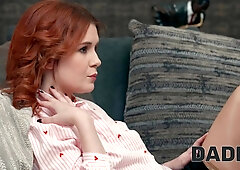 Hot young redhead Kaira Love is seduced by an older guy who licks and fucks her pussy