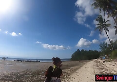 Public beach sex with Asian girlfriend