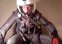 Dominique in full pressure gear in altitude chamber