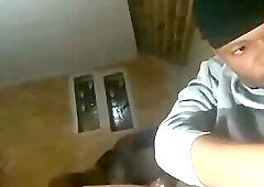 Handsome straight stroking