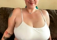Big boobs milf masturbates with her dildo