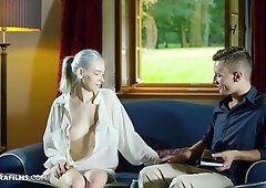 Slim babe with nice big boobs Arteya fucked from behind