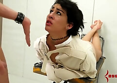 Throat Fucked Anal Slave Rammed Deep And Hard Then Licks Up Her Dommes Cum