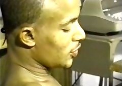 Interracial oral sex in the office