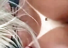 blonde shemale with tanlines rides cock