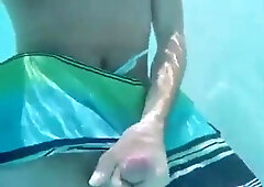 Cumming in the public pool 8