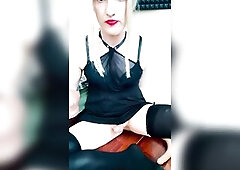 this lewd playgirl with a weenie can't calm down and is doing her most excellent to bang her butt