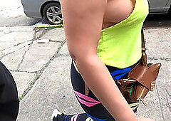 No bra braless dance, public nipple slips, flashing titties in public