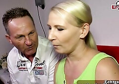 Old dude screws german blond teen next door