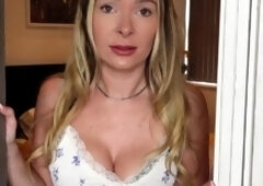 Busty blonde amateur teens first webcam masturbation