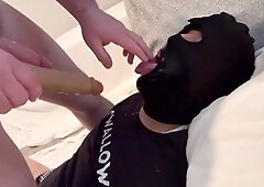 Obedient gay cumdump doing what he does best