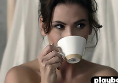 Beautiful brunette Cosmo passion posing