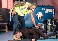 Interracial domination scene featuring Skyy Knox and Jason Vario