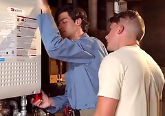 Hunk handyman fulfills married young twinks gay fantasy