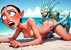 Squirting Penises & Alien Cream: Mind Break Beach Climax
