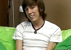 Horny emo twink stroking his cock solo