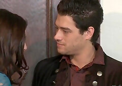 Leggy Gracie Glam gets banged beside the piano