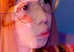 destroy my face with saliva and milk with hard mouth bang