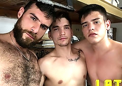 Twinks and hunks in a 3some with Santiago, Rodri, and Tommy