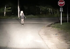 Out for the Evening in a Short Ebony Costume!