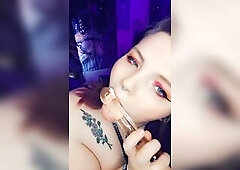 big beautiful woman fleshly glass toy oral pleasure