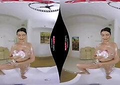 Increadible MILF in hot bathroom VR porn