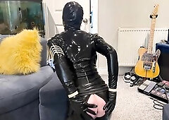Rubber doll, jerking off and being lewd in my haunch high boots
