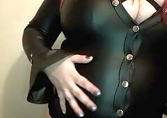 Air Abdomen Inflation in Hawt, Shiny Button Up