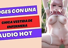 Te cojes a una chica vestida de enfermera, muy puta