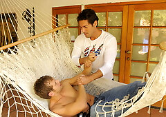 Backyard fun with this random man after catching him tresspassing