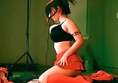 Hot babe Sophie Paris having horny solo toy masturbation