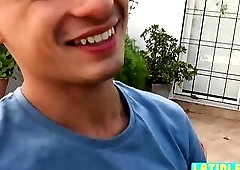 Cute latino anal fucked on arrival day in a new city