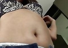 Adorable shemale brunette loves to jerk off