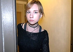 Classy sweet thing's money action