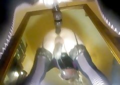 Sexy CD in stockings has a fun