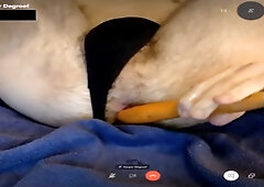 Unshaved Sissy Milky Masculine Boot on Head Compares Spunk-Pump with Banana and Carrot