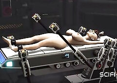Oh baby! Sexy hot breasty hotty loves it coarse in the sci-fi lab