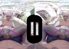 Assh Lee embodies Twintelle in VR cosplay sex adventure