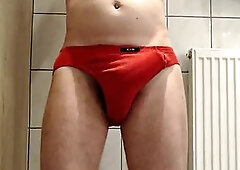 So young, so skinny, so horny - I get a stiff cock and squirt without hands