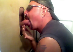 Married Leather Step daddy At The Gloryhole - GloryholeHookups