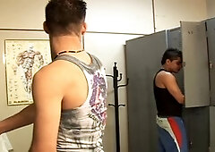 Horny gay boys get down with some ass pumping and hot hand jobs