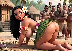 Big Ass Beauty Moana Fucked In Group By Tribal Villagers