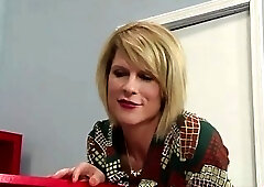 Busty TS stepmom sucked and analed by her stepsons cock