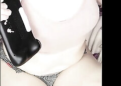 cute transsexual DaniTheCutie sits on u previous to showing off her wet butt to u gfe