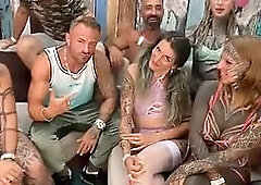 BTS Photoshoot Gone Wild 4 Naughty Girls Share & Worship the Cameraman's Cock