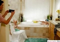 Milf Sucks And Whacks Him Off In The Tub