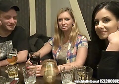 Foursome with intense hand action unfolds among four passionate partners