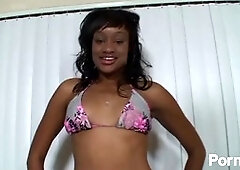 Nubile amateur in a swimsuit unwraps and enjoys some fun with drinks and cock