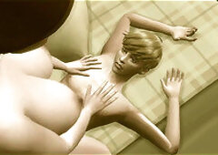 Boy, soft boy cock, big boobs